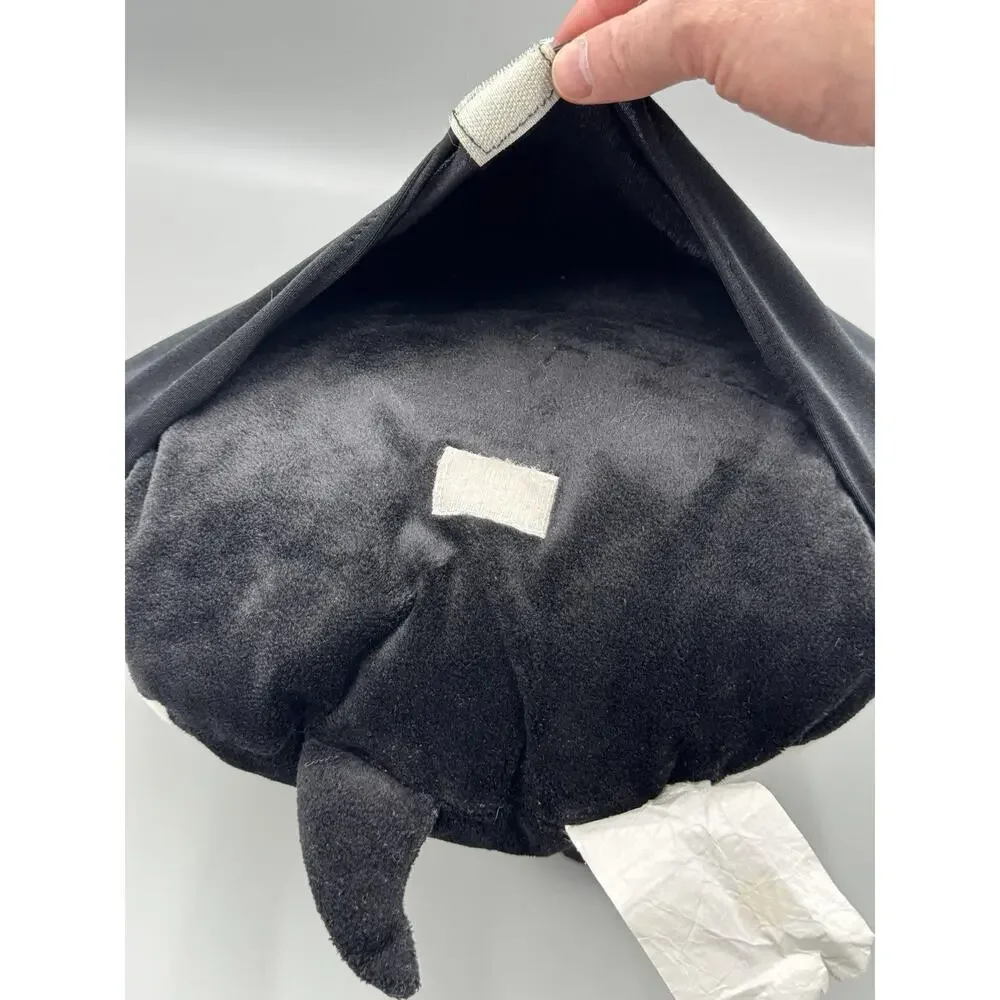 Pocket Pillow Bulldog Black And Ivory Dog Plush With Storage Pocket 12”